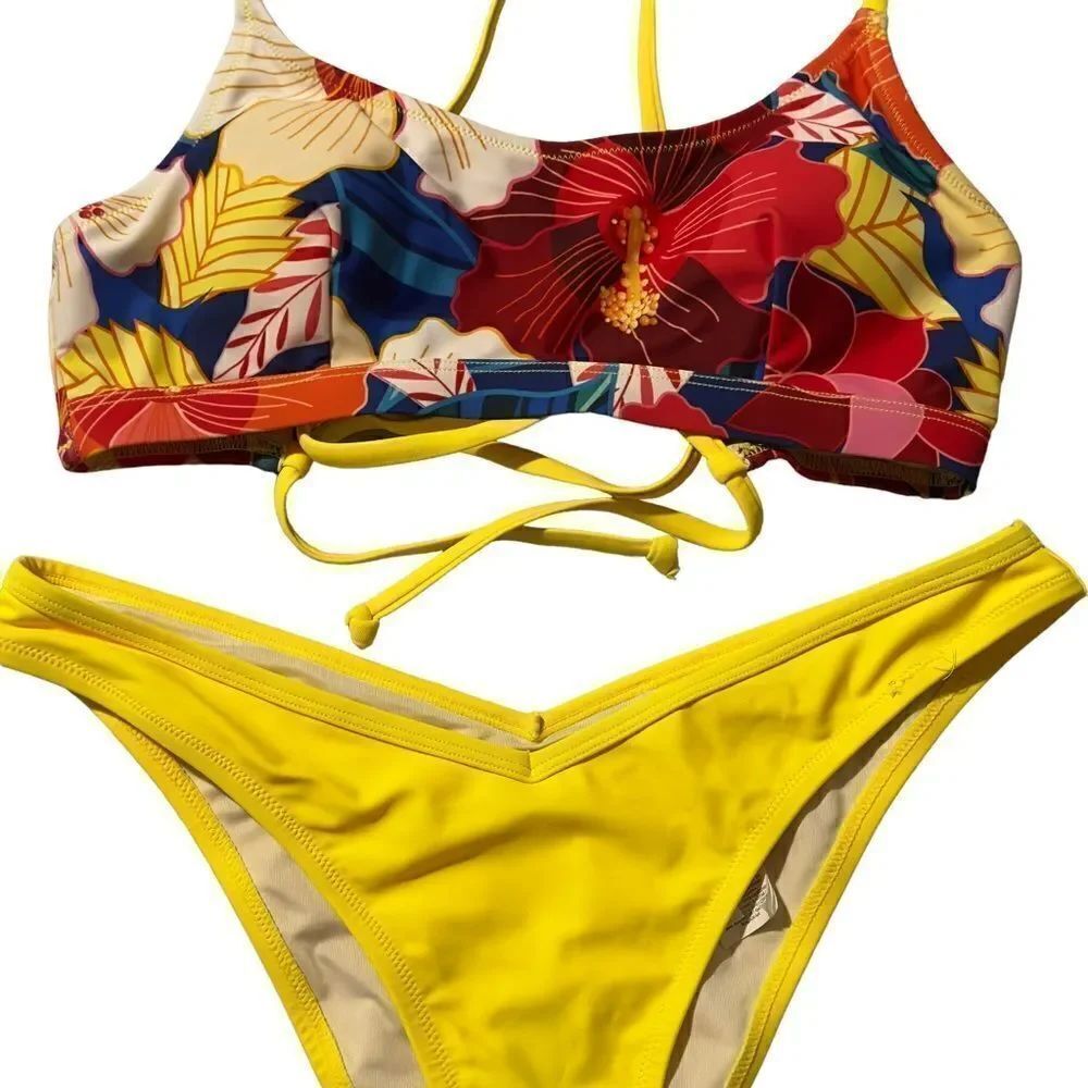 Cupshe Red Yellow 2-Pc Bikini Set SMALL - Picture 3 of 11